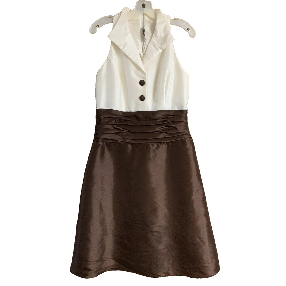 Jordan Formal Dress Women Sz 8 Cream White/Brown